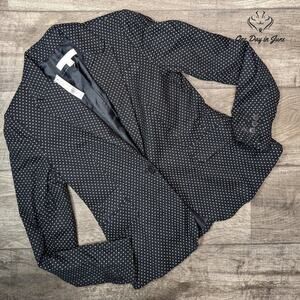 New York & Company One Button Polk-a-dot Blazer Size 6